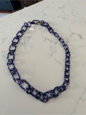 Zenzii bluish Purple Tortoiseshell-Link Resin Necklace - Women Jewelry